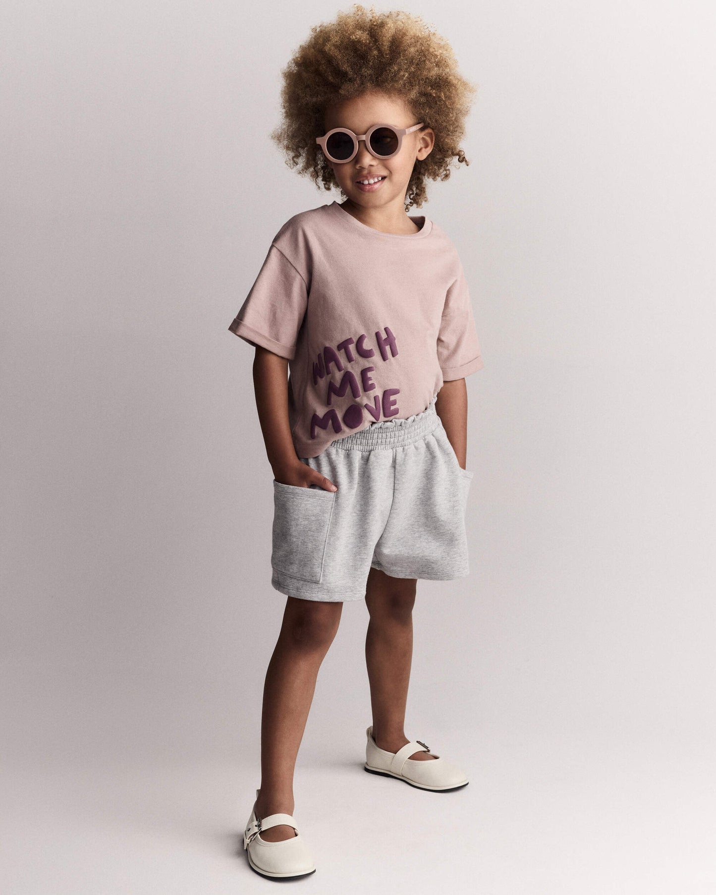 Toddler Girl Fleece Swing Shorts with Pockets - Heathered Grey