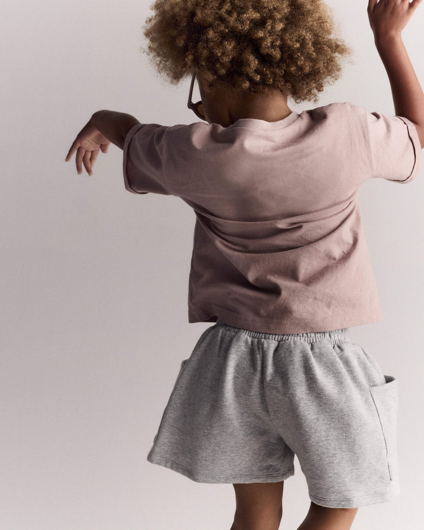 Toddler Girl Fleece Swing Shorts with Pockets - Heathered Grey