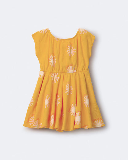 Toddler Girl Avenue Twirl™ Dress in Sunny Life Print - Golden Yellow