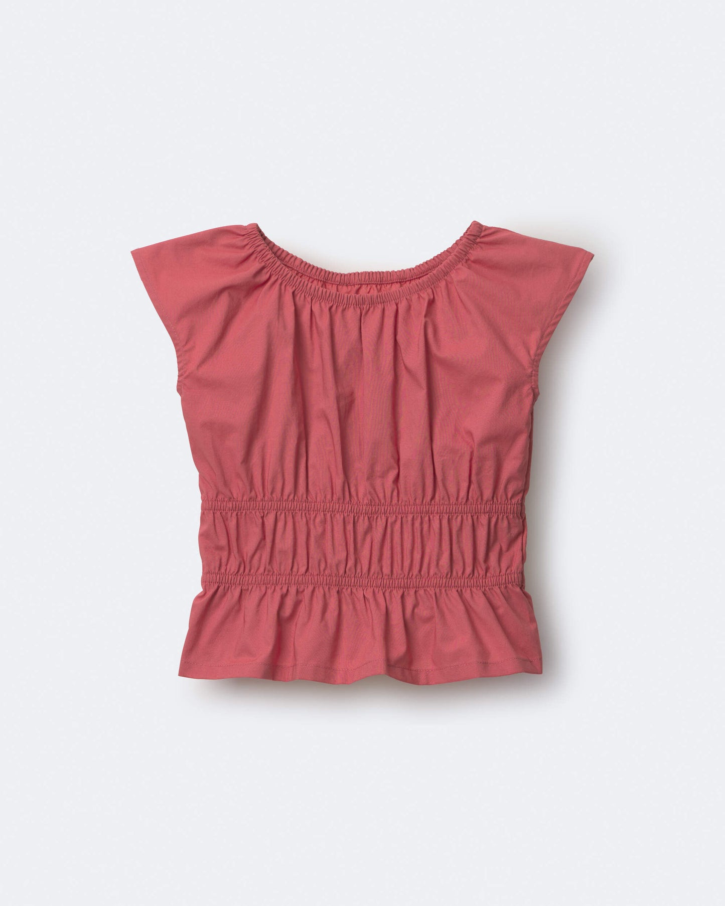 Toddler Girl Elastic Waist Peplum Top - Rose