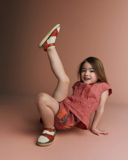 Toddler Girl Elastic Waist Peplum Top - Rose