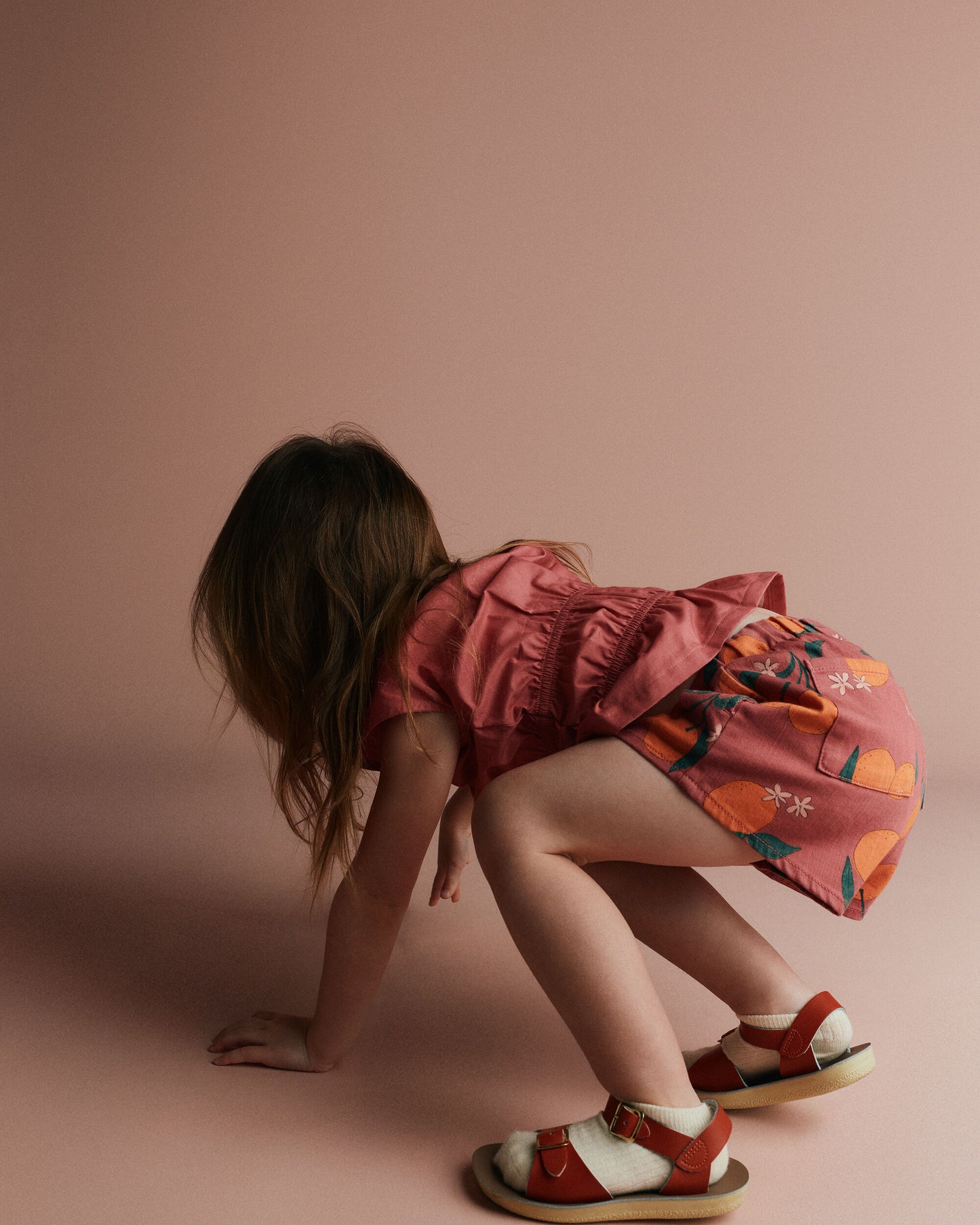 Toddler Girl Elastic Waist Peplum Top - Rose