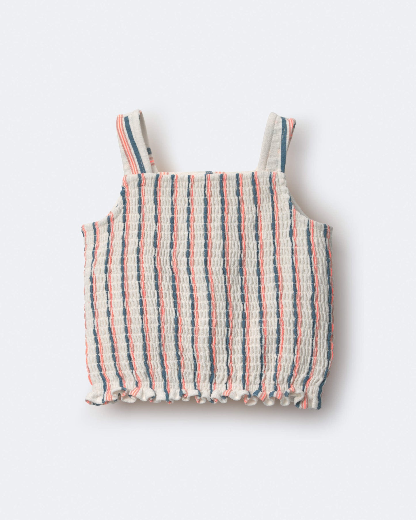 Toddler Girl Smocked Top in Stripes - Cream