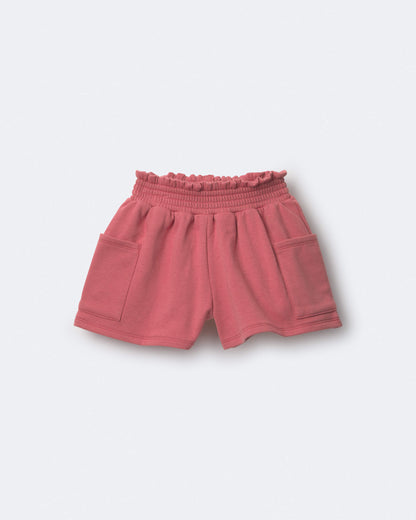 Toddler Girl Swing Shorts with Pockets - Rose