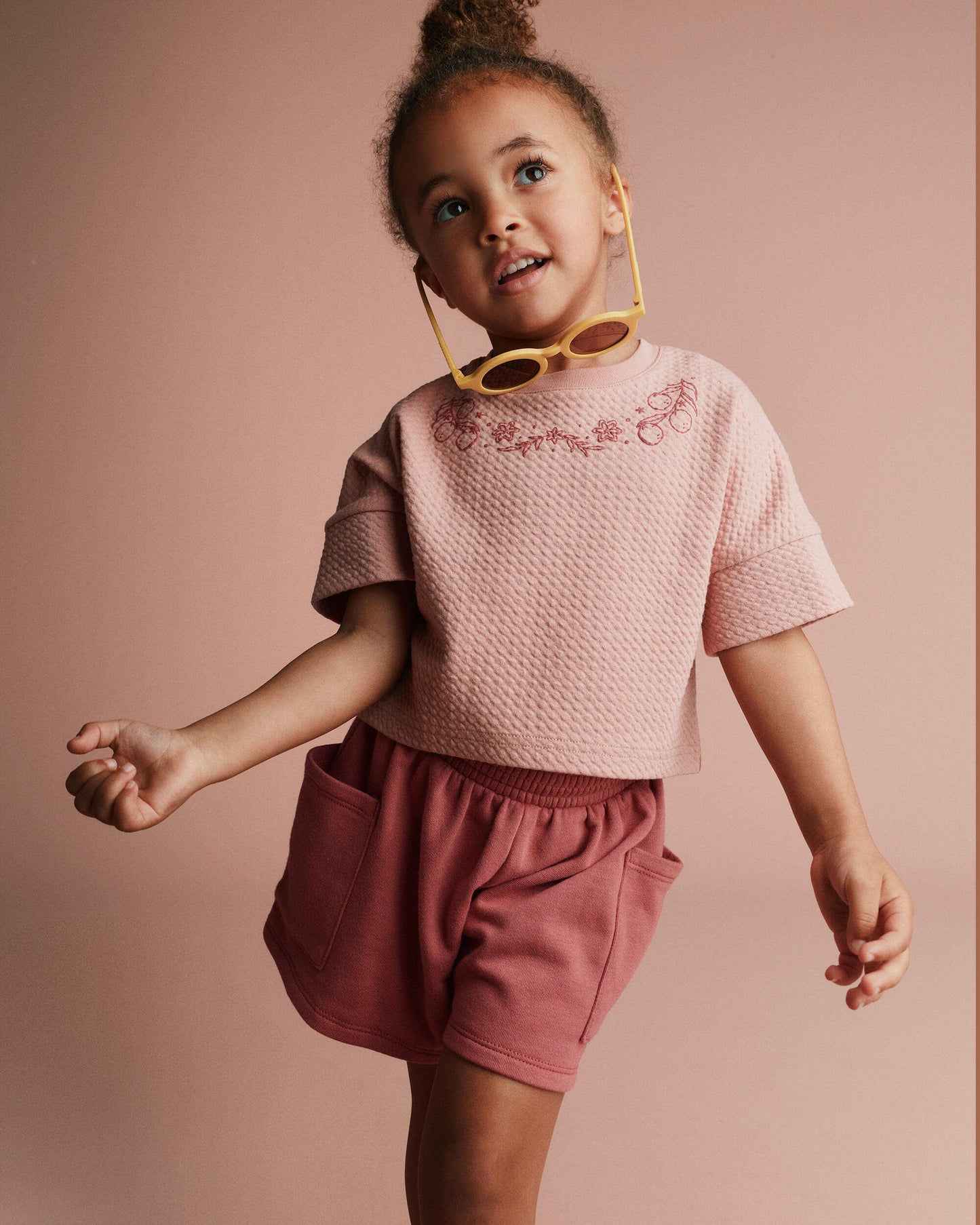 Toddler Girl Swing Shorts with Pockets - Rose