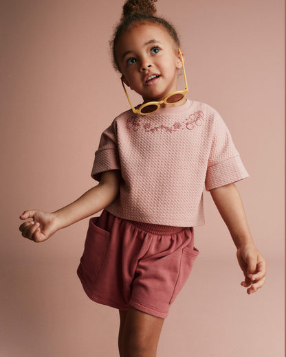 Toddler Girl Swing Shorts with Pockets - Rose