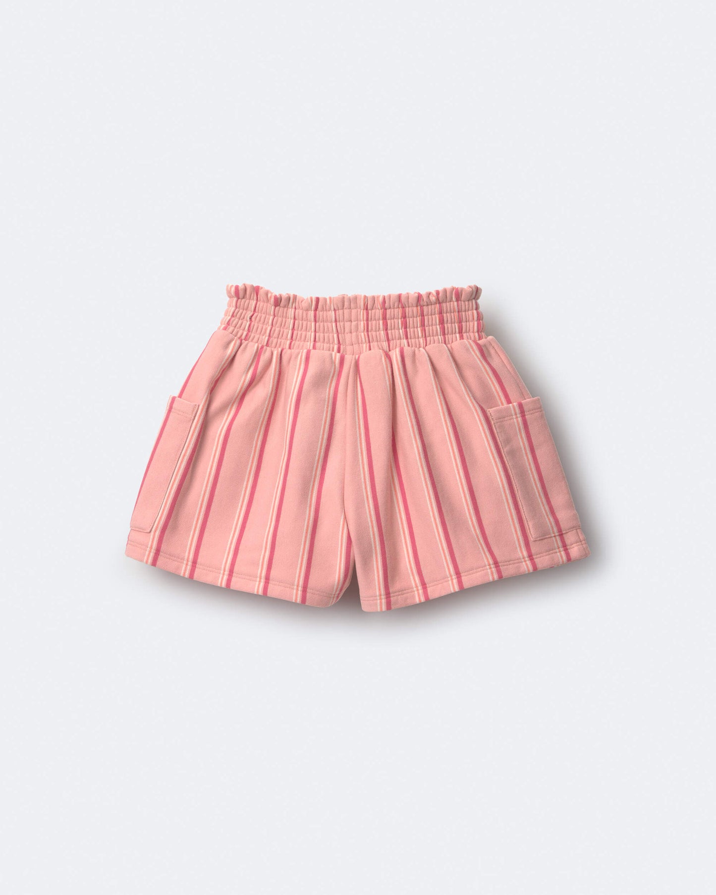Toddler Girl Swing Shorts with Pockets in Stripes - Light Pink