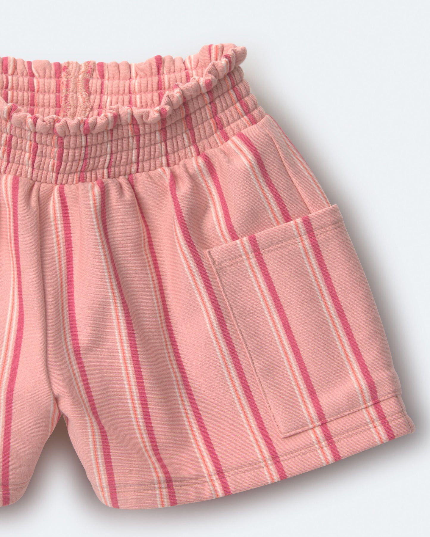 Toddler Girl Swing Shorts with Pockets in Stripes - Light Pink
