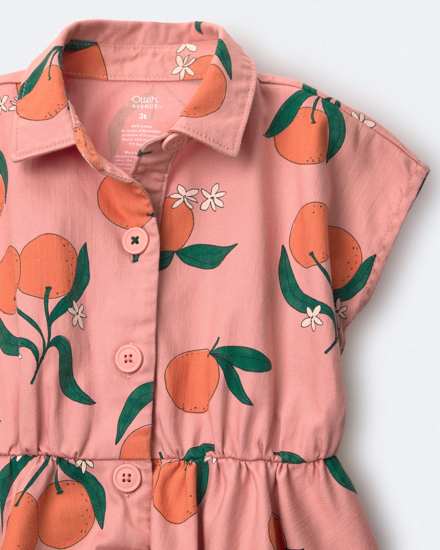Toddler Girl Avenue Twirl™ Dress in Clementine Grove Print - Light Pink