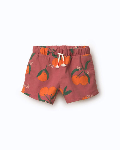 Toddler Girl A-Line Shorts in Clementine Grove Print - Rose