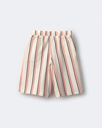 Toddler Girl Wide-Leg Capri Pant in Stripes - Cream