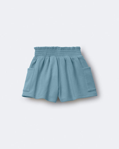 Toddler Girl Swing Shorts with Pockets - Light Blue