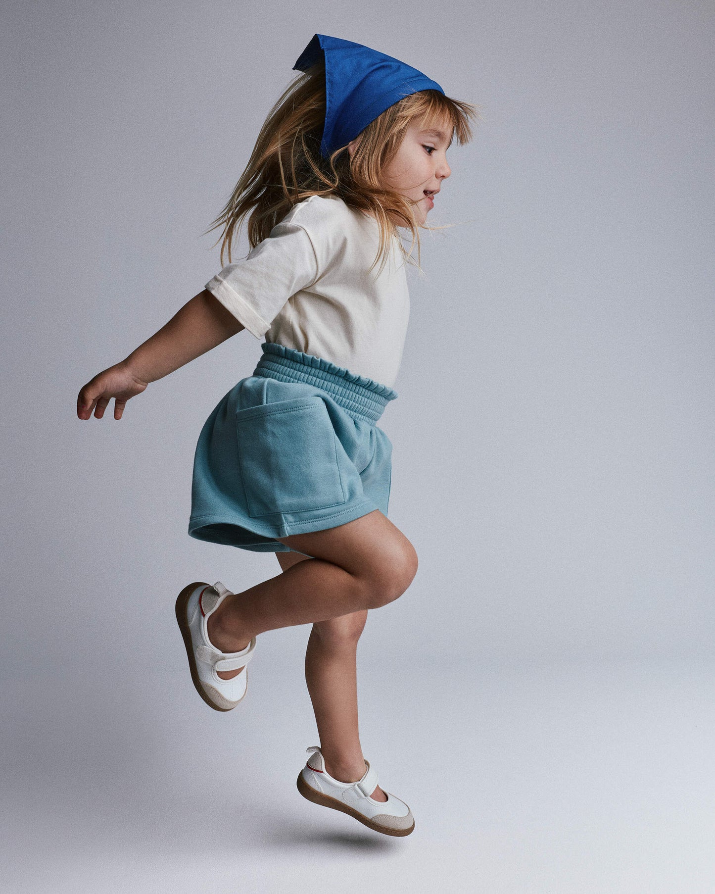 Toddler Girl Swing Shorts with Pockets - Light Blue