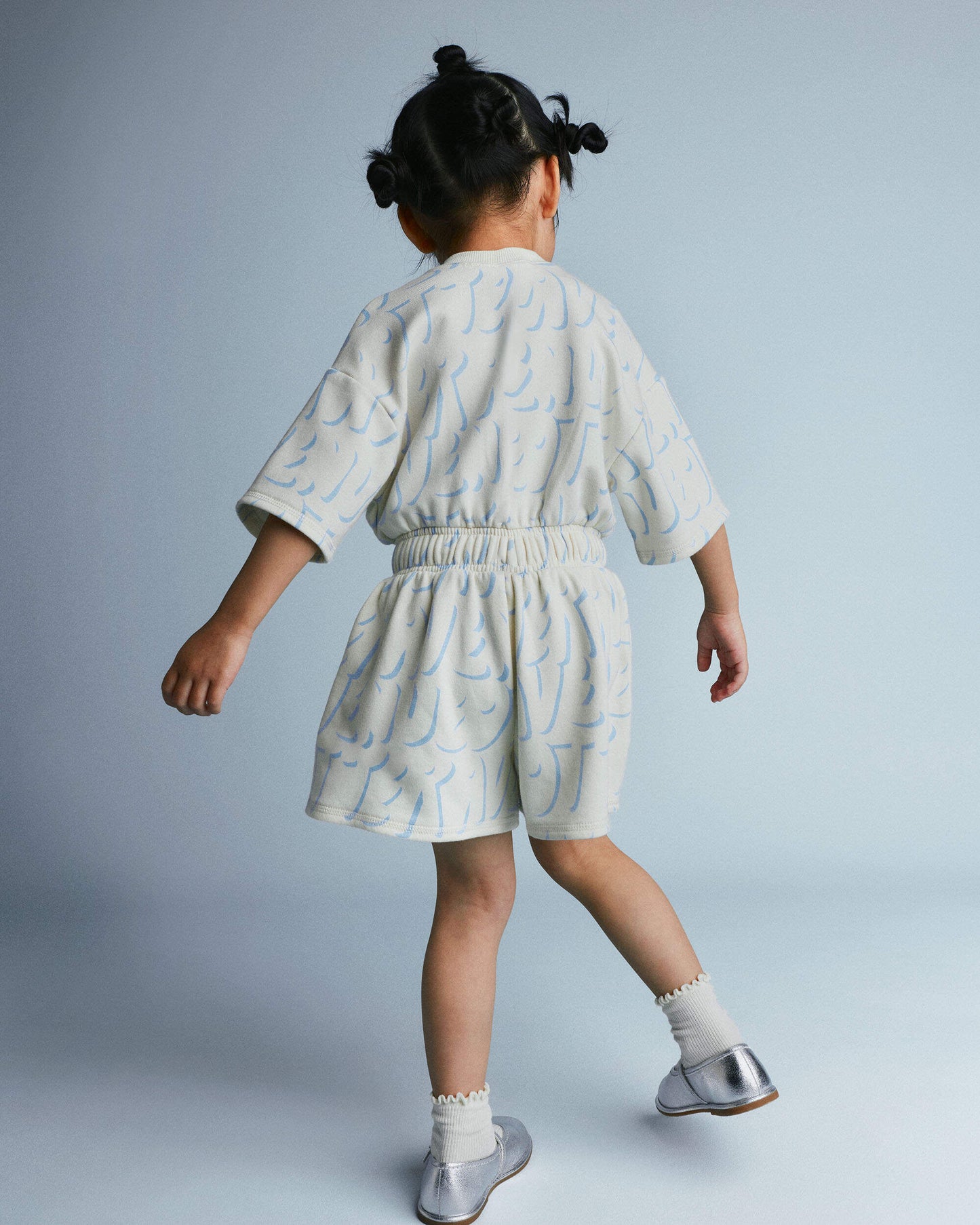 Toddler Girl Flowy Romper in Otter Avenue Print - Cream