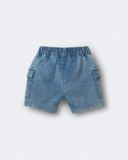 Toddler Boy Cargo Shorts in Denim