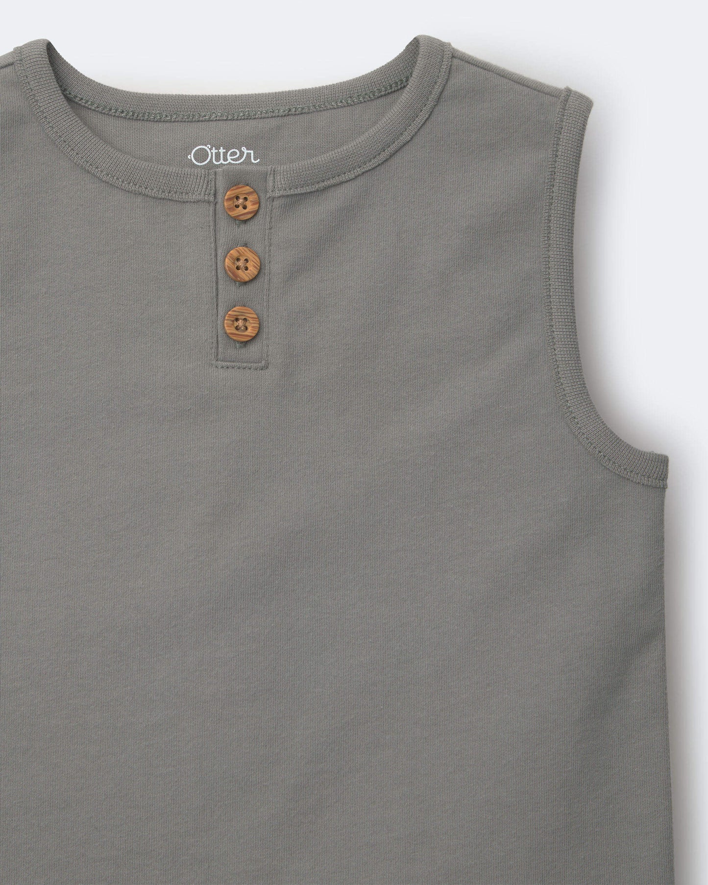 Toddler Boy Henley Tank - Grey