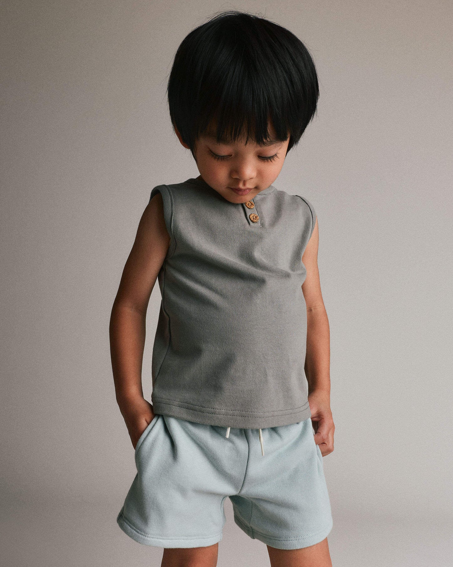 Toddler Boy Henley Tank - Grey