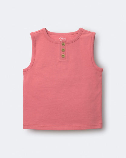 Toddler Boy Henley Tank - Rose