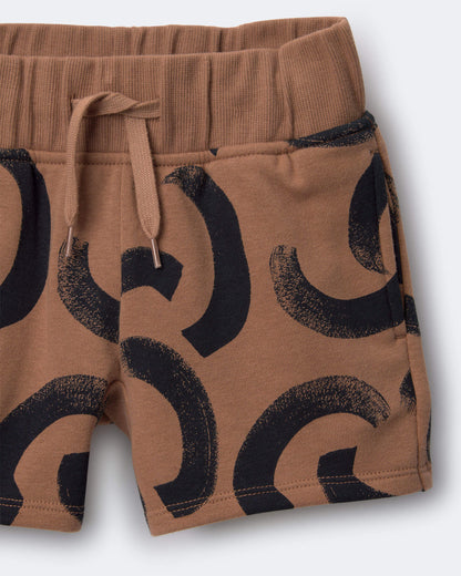 Toddler City Park™ Shorts in Abstract Print - Brown