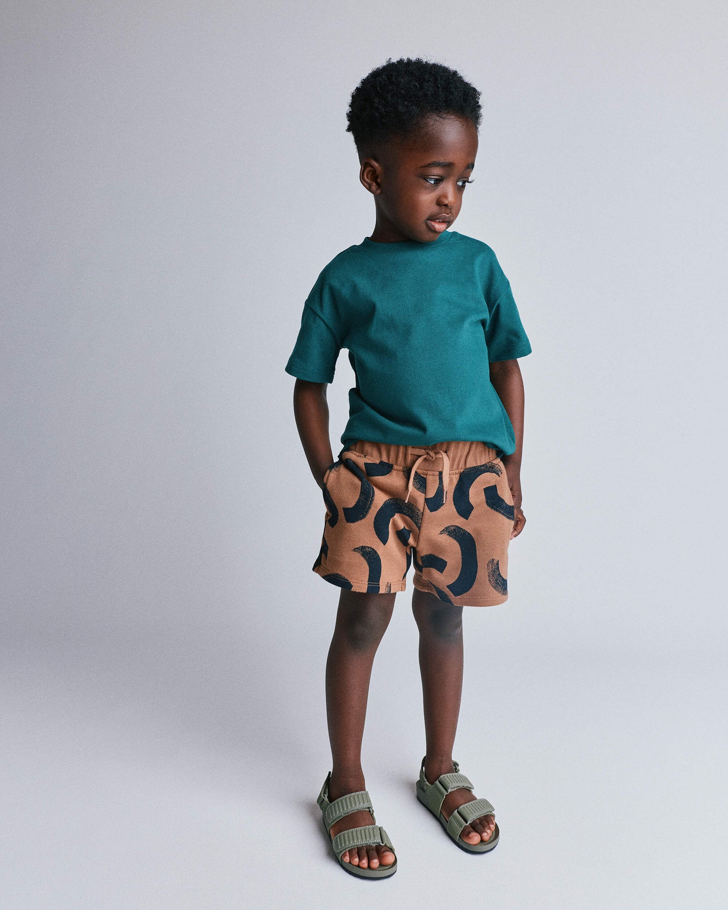 Toddler City Park™ Shorts in Abstract Print - Brown