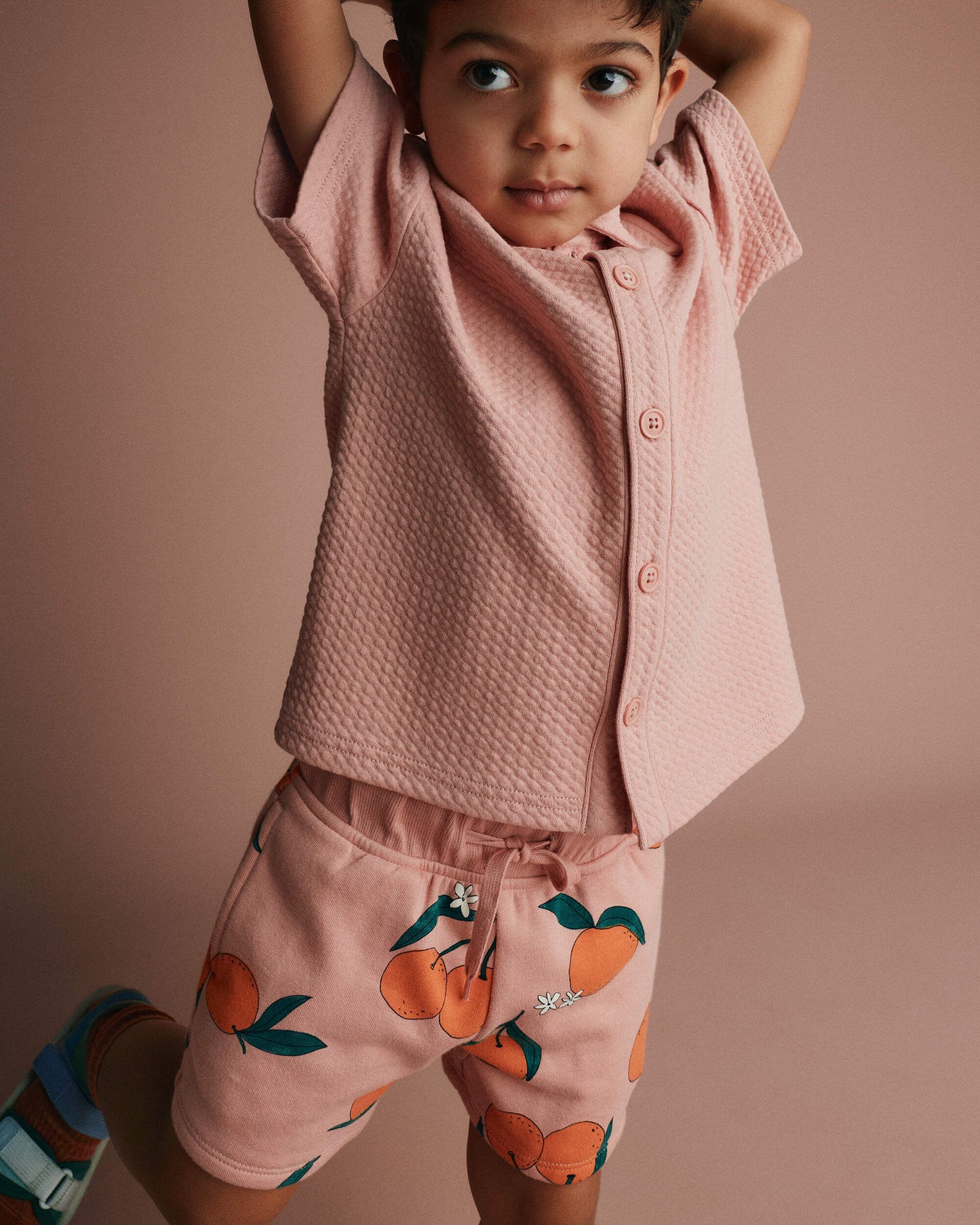 Toddler City Park™ Shorts in Clementine Grove Print - Light Pink