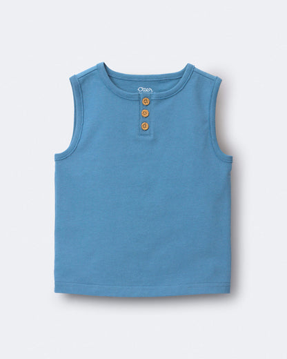 Toddler Henley Tank - Blue