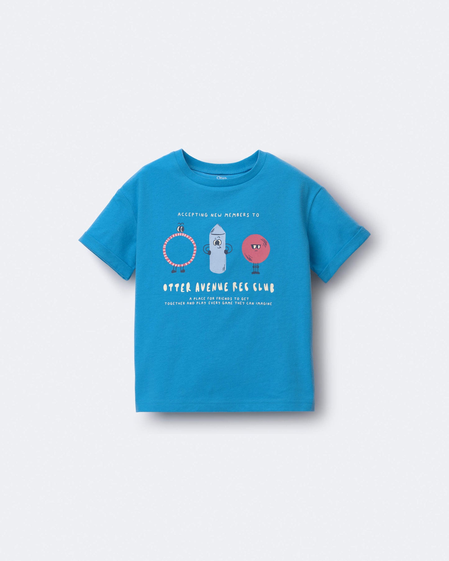 Toddler 'Recreation Club' Rolled Cuff Tee - Blue