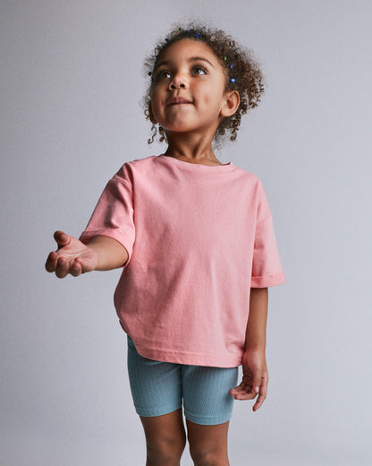 Toddler Girl Rolled Cuff Tee - Light Pink