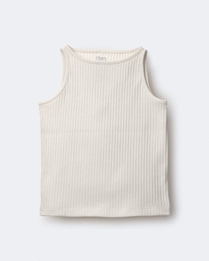 Toddler Girl Ribbed Playtime Tank Top - Cream