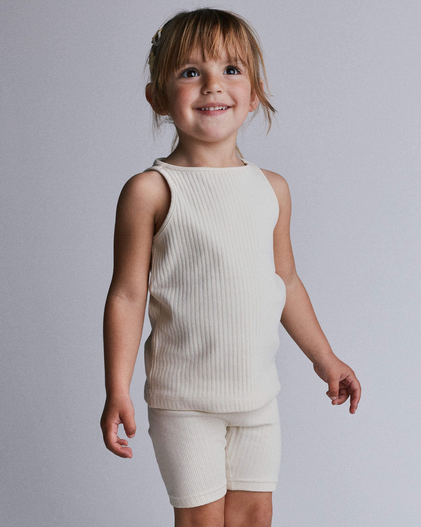 Toddler Girl Brooklyn Bike Shorts - Cream