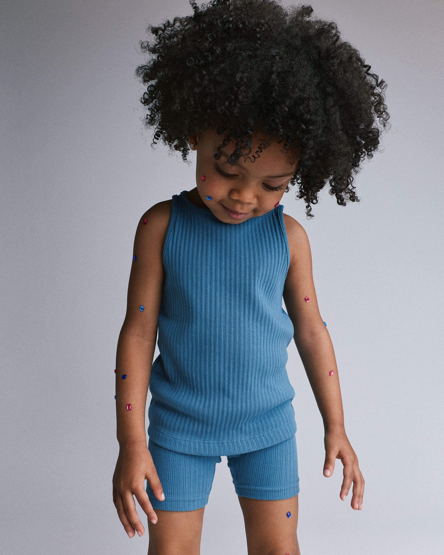 Toddler Girl Ribbed Playtime Tank Top - Blue