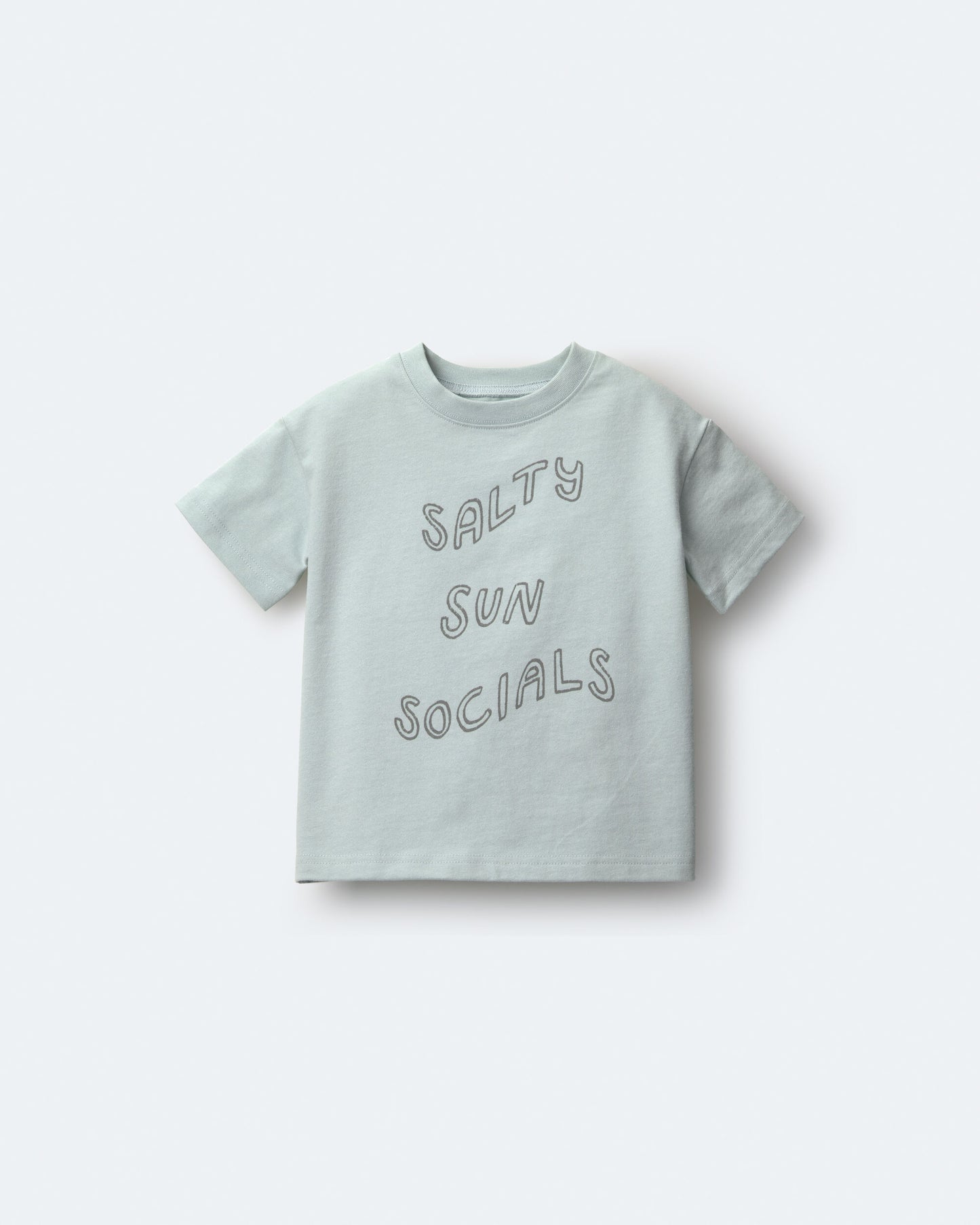 Toddler 'Salty Sun Socials' Premium Relaxed Graphic Tee - Light Blue