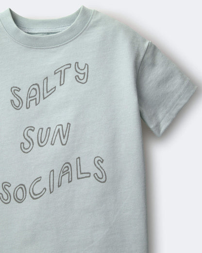 Toddler 'Salty Sun Socials' Premium Relaxed Graphic Tee - Light Blue