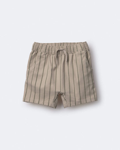 Toddler Boy Playground Shorts in Stripes - Khaki/Olive