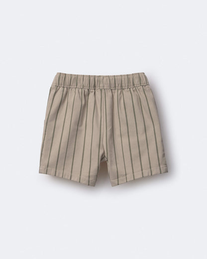 Toddler Boy Playground Shorts in Stripes - Khaki/Olive
