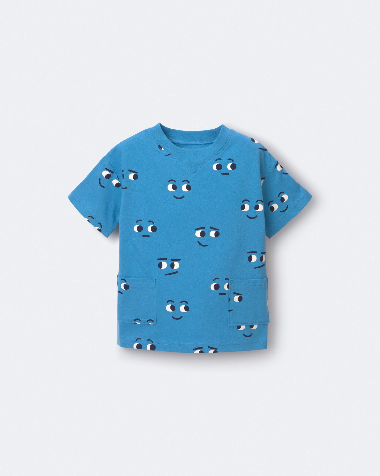 Toddler Otter Pocket Tee in Face Print - Blue