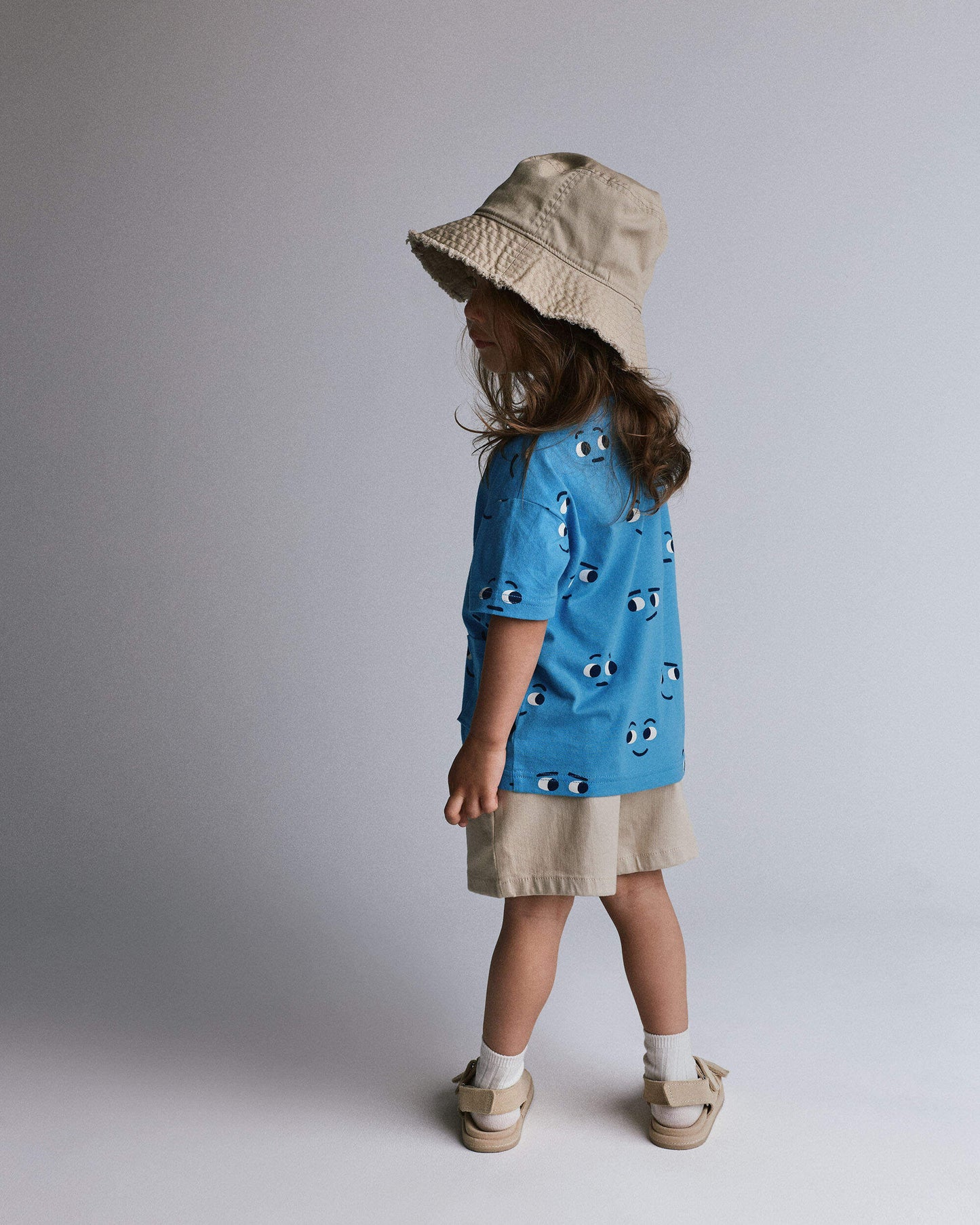 Toddler Otter Pocket Tee in Face Print - Blue