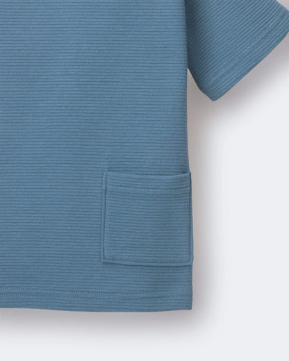 Toddler Boy Henley Tee with Pocket - Slate Blue