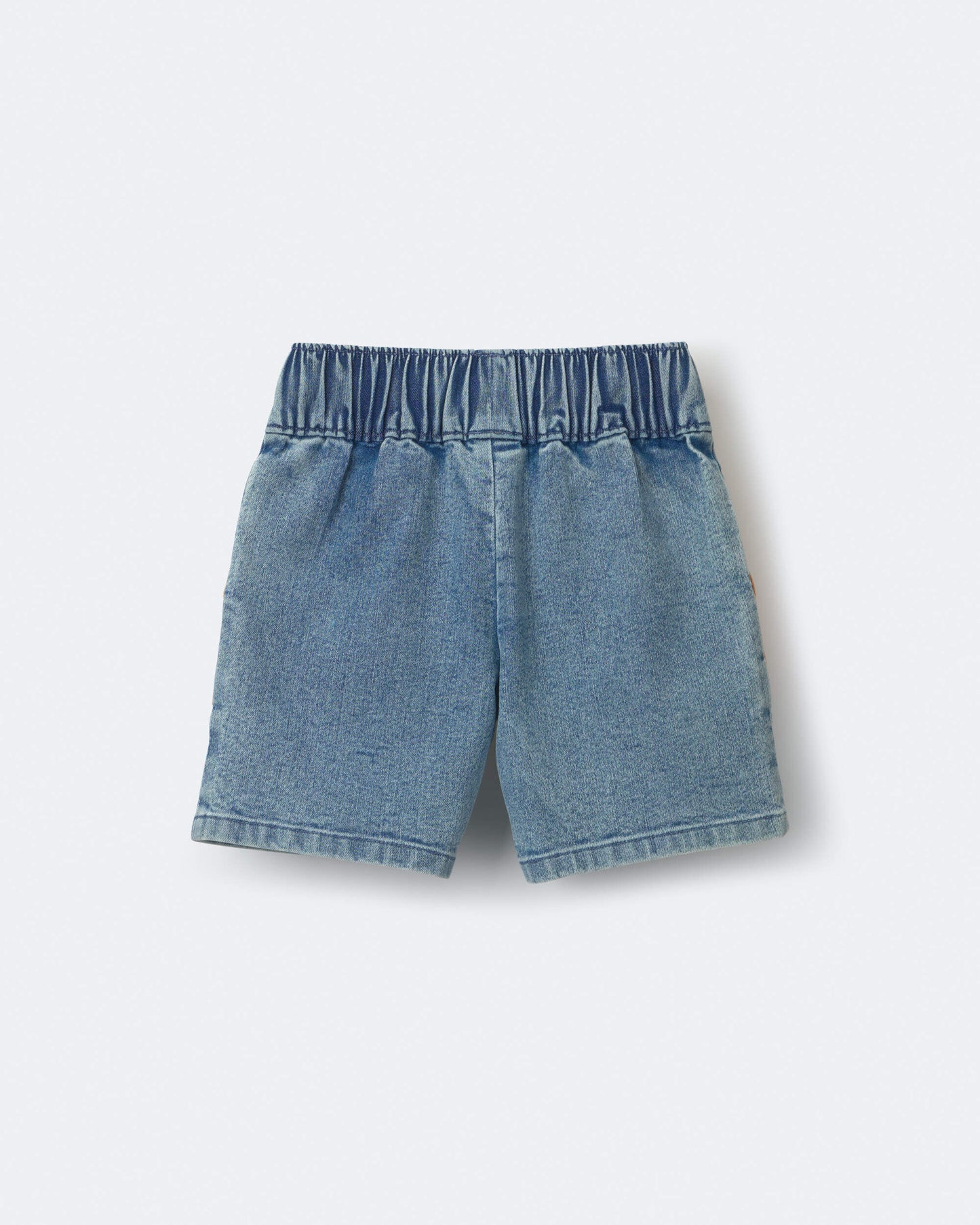 Toddler Colorblock Long-Line Shorts in Denim