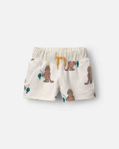 Toddler City Park™ Short in Fishing Tiger Print - Cream