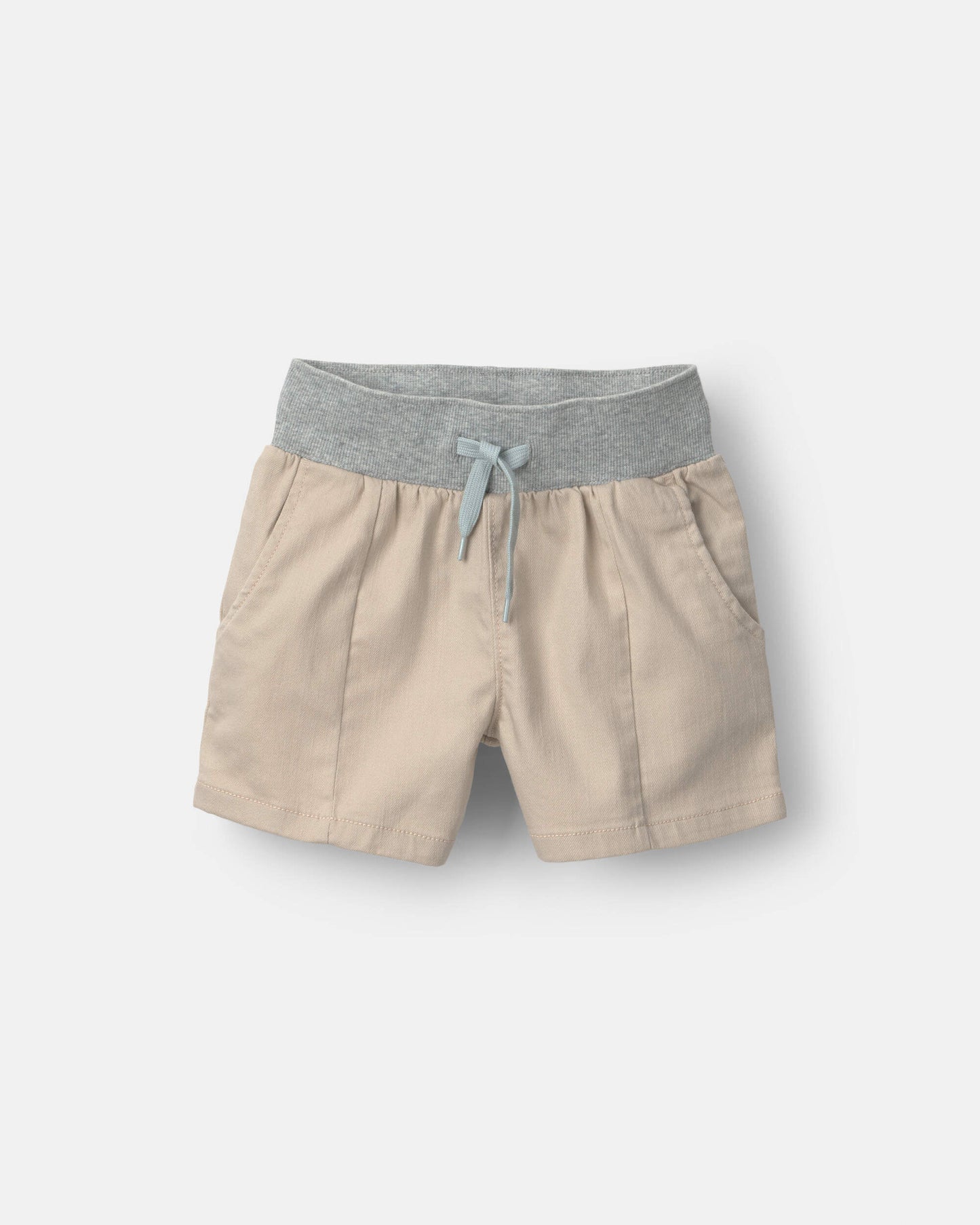 Toddler Boy Long-Line Shorts - Tan