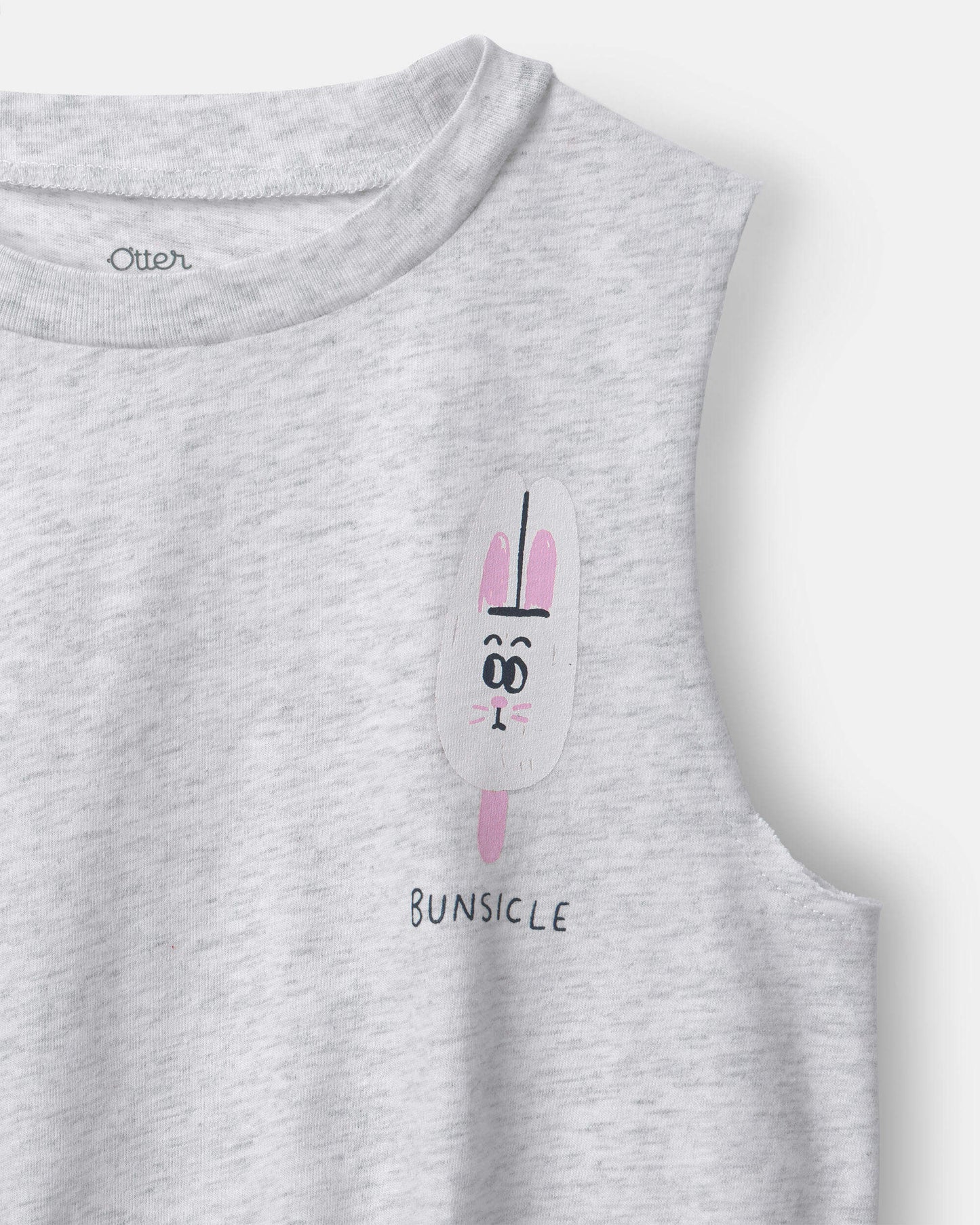 Toddler Girl 'Bunsicle' Elastic Waist Tank - Heather Grey