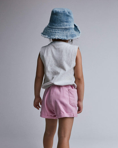 Toddler Girl 'Bunsicle' Elastic Waist Tank - Heather Grey