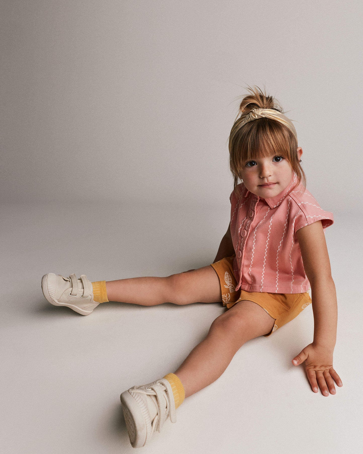 Toddler Girl Sleeveless Button-Down Top in Stripes - Light Pink