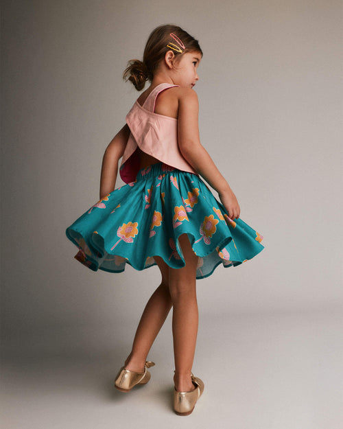 Toddler Girl Avenue Twirl™ Mini Skirt in Floral Print - Teal
