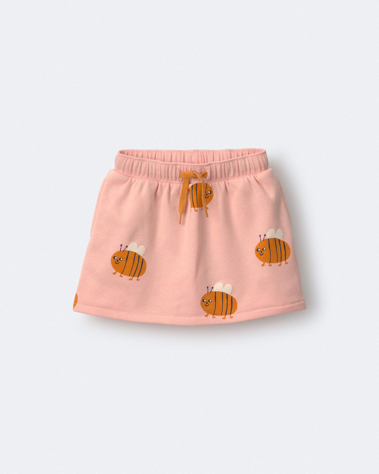 Toddler Girl Pull-On Skirt with Pockets in Bee Print - Light Pink