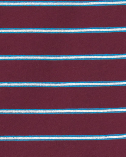 Toddler Boy Striped T-Shirt - Burgundy/Blue