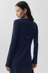 Sheer Cashmere Long Cardigan - Navy