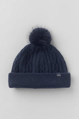 Cable Knit Winter Bliss Beanie - Navy