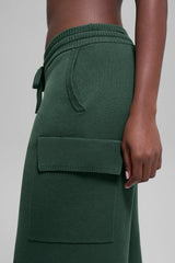 Scholar Knit High-Waist Cargo Pant - Clover Green
